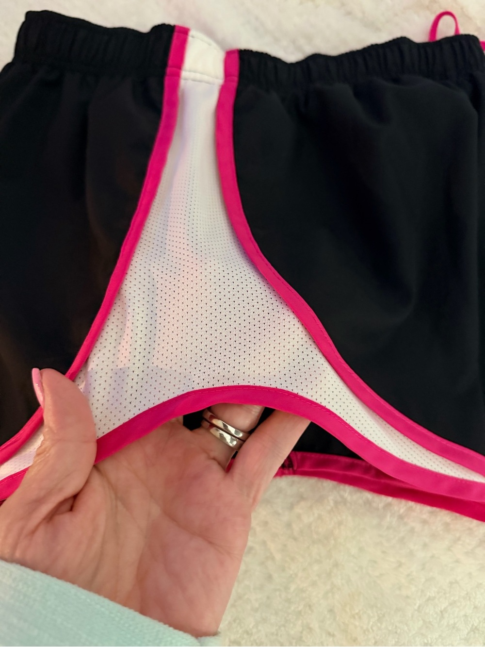 Nike Women’s Black Athletic Shorts with Pink Trim - Picture 4 of 6